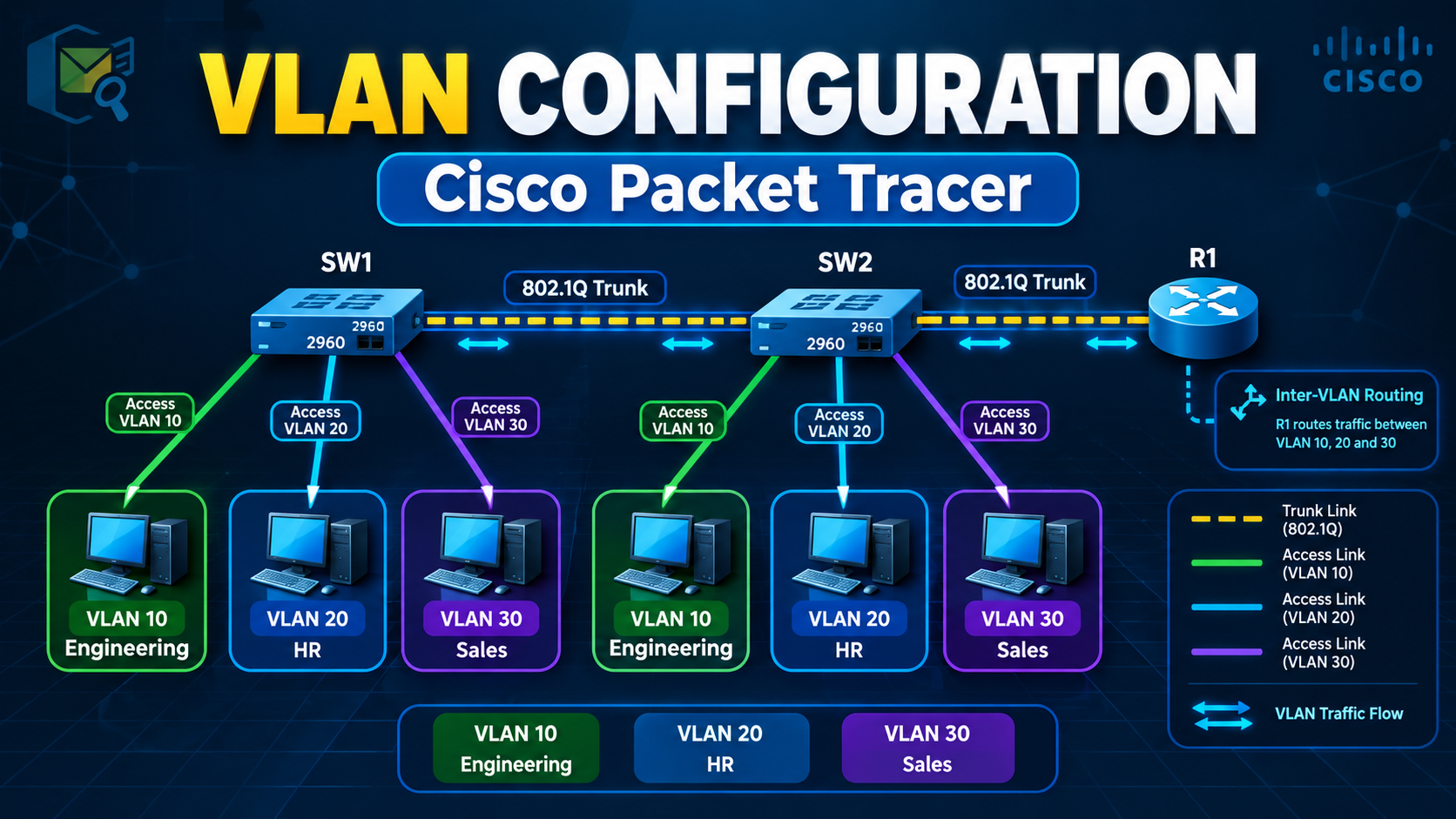 VLAN Configuration in Cisco Packet Tracer