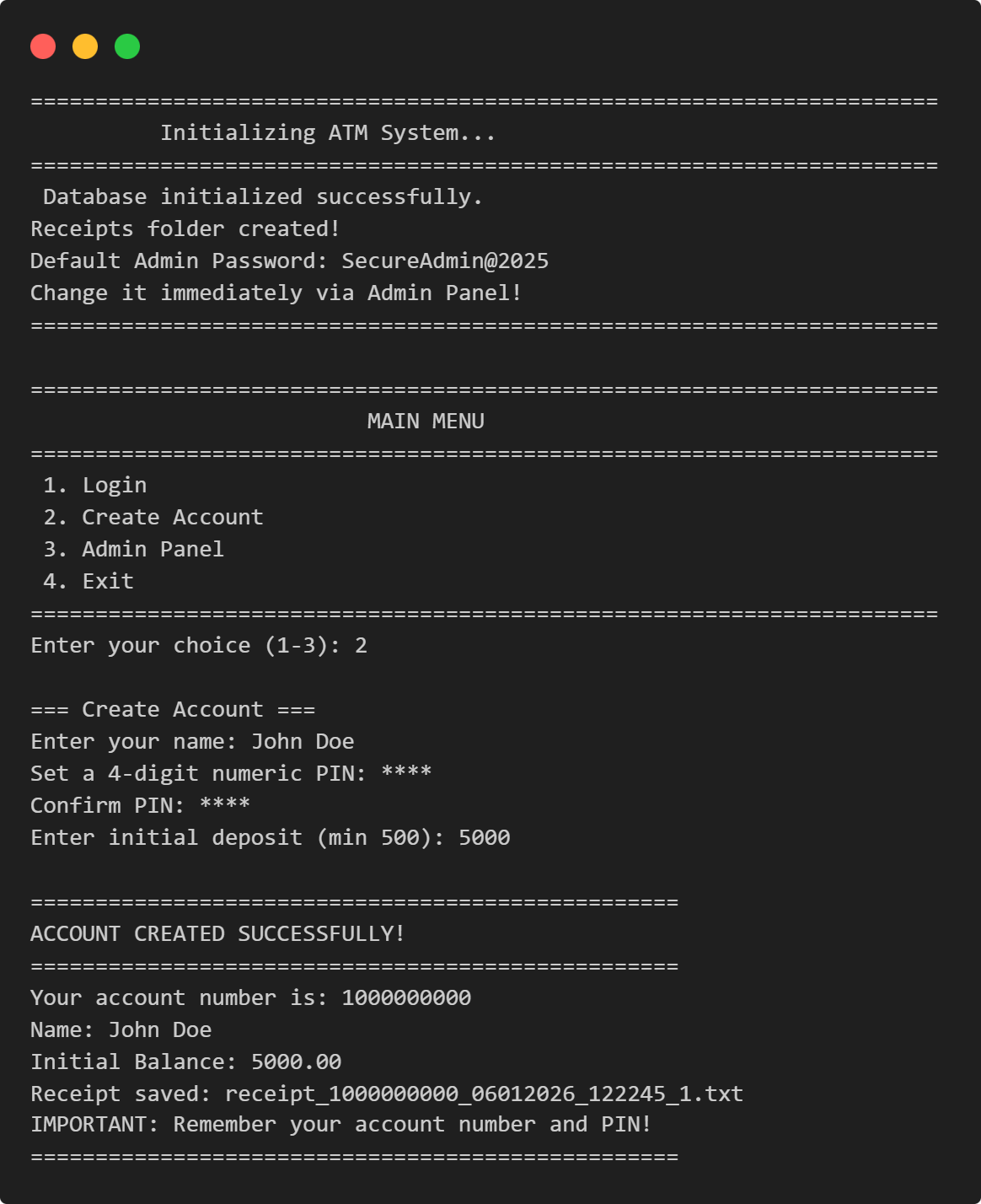 ATM Management System in Python SQLite Project Tutorial